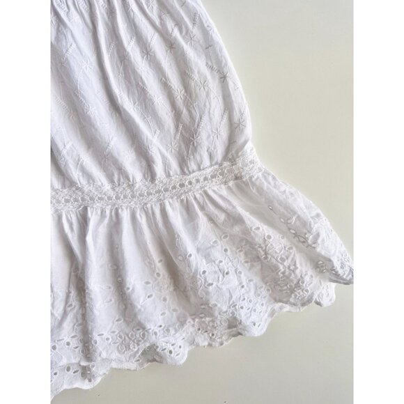 Girls' ZARA White Cotton Poplin Embroidered Eyelet Tiered Maxi Dress, Size 11-12 - Picture 6 of 14